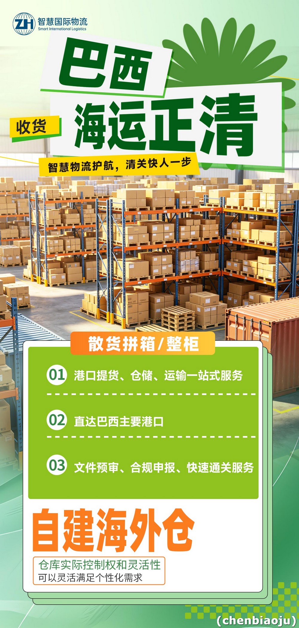 汽车电子配件拼箱出口巴西费用？